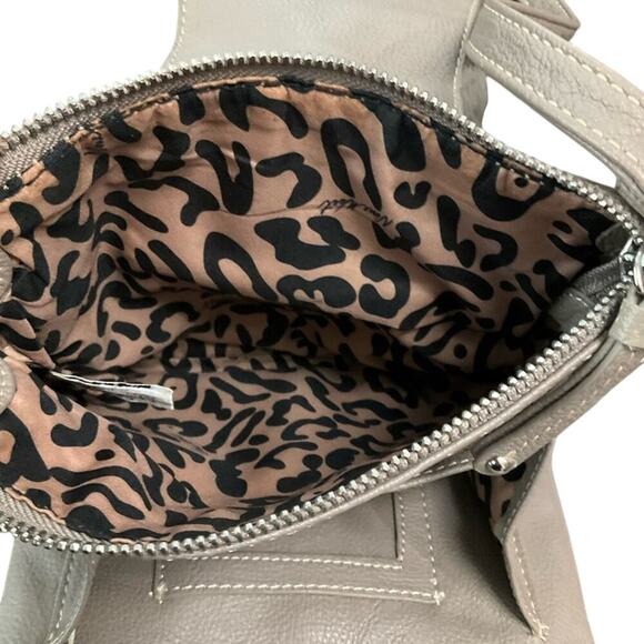 Nine West Zipster Crossbody Messenger Shoulder Gray Leopard Women's Bag - Picture 7 of 9